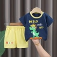 thumbnail image 4 of TOWED22 Infant Toddler Baby Boy Clothes 2pcs Short Sleeve Top T-Shirt Pocket Shorts Truck Dinosaur Outfits(Dark Blue,7-8 Y), 4 of 4