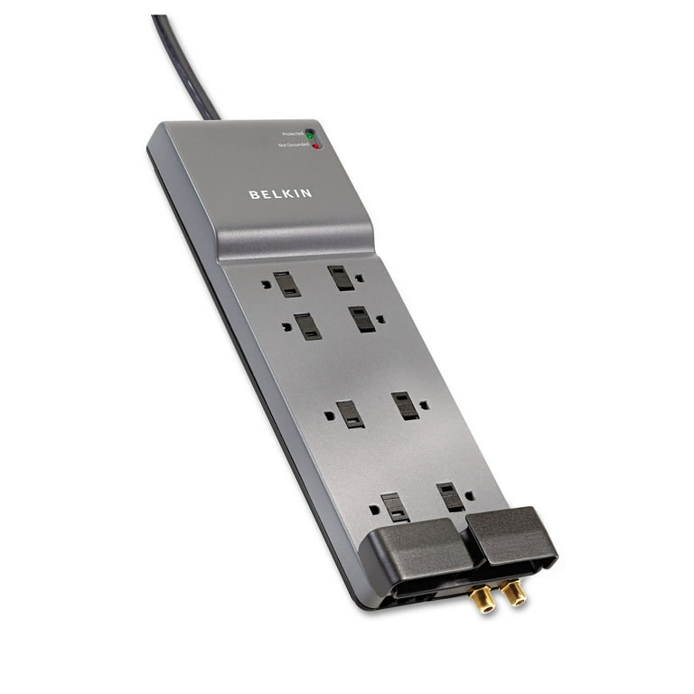 Home/Office Surge Protector, 8 AC Outlets, 6 ft Cord, 3,390 J, White Home/Office Surge Protector, 8 AC Outlets, 6 ft Cord, 3,390 J, White