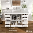 thumbnail image 3 of Eviva Aberdeen 60" Transitional White Single Bathroom Vanity with White Carrara Countertop, 3 of 7