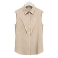 thumbnail image 6 of Ltctricy Women's Plus Size Tank Tops Collared Pleated Sleeveless Button down Shirts Business Casual Tunic Blouses, 6 of 7