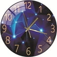 thumbnail image 1 of Horloge Murale Moderne sans Tic-Tac, 30cm à Quartz Ronde Grande Horloge Murale (Bleu01), 1 of 4