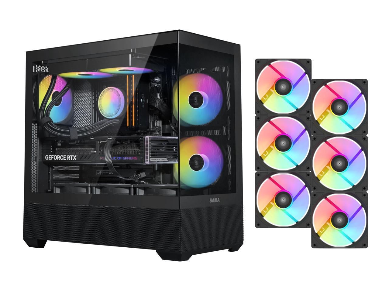 WJCOOLMAN Prism Pro White Gaming PC Case, Panoramic Dual-Side