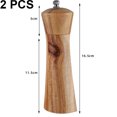 thumbnail image 2 of Molinillo de pimienta manual de cintura pequeña de madera de acacia núcleo de cerámica-2 piezas 6 pulgadas (caja de color) Ormromra CPB-US-YYM488-4, 2 of 4