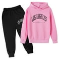 thumbnail image 4 of Teen Girls' Outfits Letter Printed Long Sleeve Hoodie Pullover Sweatshirt Tracksuit Sweatpants Unisex 2 Pc Sweatsuit Clothing Sets for Girls Size 13-14T, 4 of 4