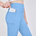 thumbnail image 6 of Wxirdiow Fall Leggings Girls Leggings High Waist Athletic Yoga Pants with Pockets Dance Running Tights Light Blue Size,8-9 Years, 6 of 7