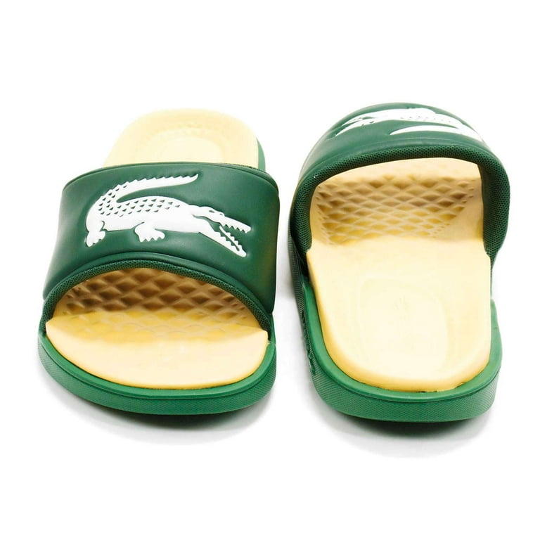 Lacoste Men's Croco Dualiste 1122 2 Slide Sandals, Green Yellow,8 M US - Walmart.com