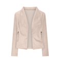 thumbnail image 2 of IMENGL Veste Zippée Décontractée en Suède à Manches Longues, Blanc TG, Taille M-TG, 2 of 5
