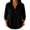 40-Black, variant on Women Waffle Knit Henley Shirt 3/4 Sleeve Collared Half Button Pullover Top Loose Drop Shoulder Casual Blouse For Daily Business Occasions S