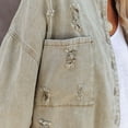 thumbnail image 4 of LYMAYTER Women Relaxed Coats Solid Color Long Sleeves Denim Jean Jacket Washed Mid-Length Cowboy Outwear S-XL, 4 of 8