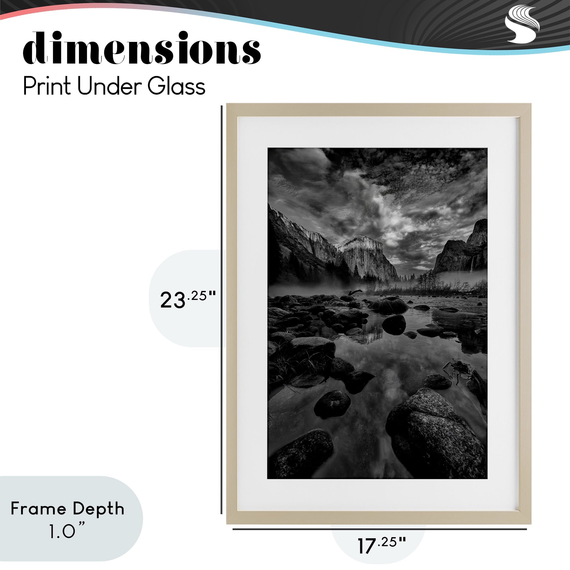 Stupell Industries Morning in Yosemite Valley Birch Framed Print Under Glass, design by Jon Evan