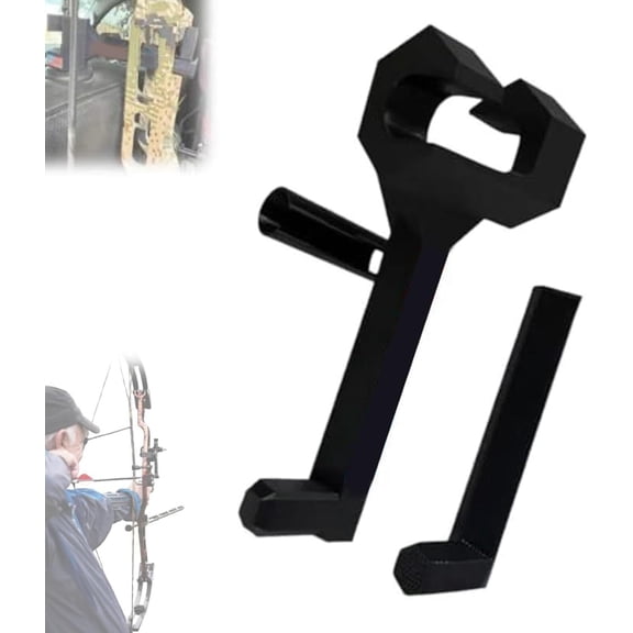 Universal Bow-Shaped Hook, Twist on 2.0 Headrest Compound Bow Bracket, Portable Car Headrest Mount for Hunting Transport & Vehicle Storage(RL Black 1 PC)