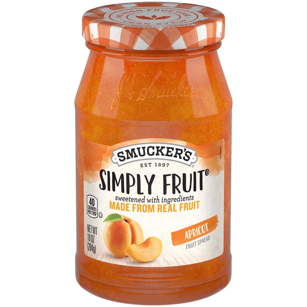 (2 pack) ( 2 Pack )Smucker's Simply Fruit Apricot Spread, 10 oz