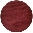 thumbnail image 3 of SAFAVIEH California Plush Solid Shag Area Rug, Maroon, 6'7" x 6'7" Round - Modern Design, Maroon, Non-Shedding & Easy Cleaning, Ultra Plush Thick Pile, Ideal for Living Room, Bedroom, 3 of 11
