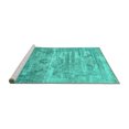 thumbnail image 2 of Ahgly Company Machine Washable Indoor Round Oriental Turquoise Blue Industrial Area Rugs, 3' Round, 2 of 4
