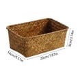 thumbnail image 3 of LEHOZIHEQ Natural Wicker Basket, Rectangular Handwoven Seagrass Basket, Storage Bins Home Organizer Bins, for Shelf Wardrobe Desktop Home Decor, 3 of 6
