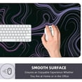 thumbnail image 5 of XXL Extended Purple Contour Lines Gaming Mouse Pad Large Minimalism Topographic Map Desk Pads Stitched Edges Laptop Mouse Mat Black Office Keyboard Mousepad(Size:31.5x11.8in), 5 of 6