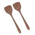 thumbnail image 4 of Set Of 2 Wooden Spatulas, Hanging Long Handle Flat Wooden Spatulas For Mixing And Turning, Protect Your Cookware, 4 of 8