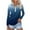 Blue, variant on Women's Ombre Print Polo Shirt - Long Sleeve Casual V-Neck Zipper Detail Tops for Women, Spring Fall Fashion Comfort Stretch Gradient Design,Blue XL