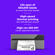 Rollo USB Shipping Label Printer - Commercial Grade Thermal Label Printer for Shipping Packages - High Speed Direct Thermal 4x6 Label Printer & Custom Sticker Label Maker - Supports Windows & Mac
