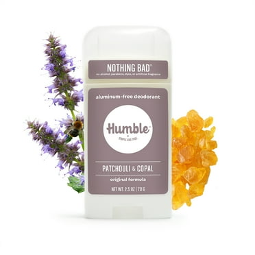 Humble Brands Original Formula Aluminum Free Deodorant, Patchouli & Copal, 2.5oz