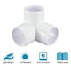 thumbnail image 2 of 6 Paquete PVC Codo Montaje, 1-1/2 Pulgadas 3 Vías PVC Tubo Accesorio Conectores para Bricolaje PVC Estante Jardín Soporte Estructura Almacenamiento Marco, 2 of 7
