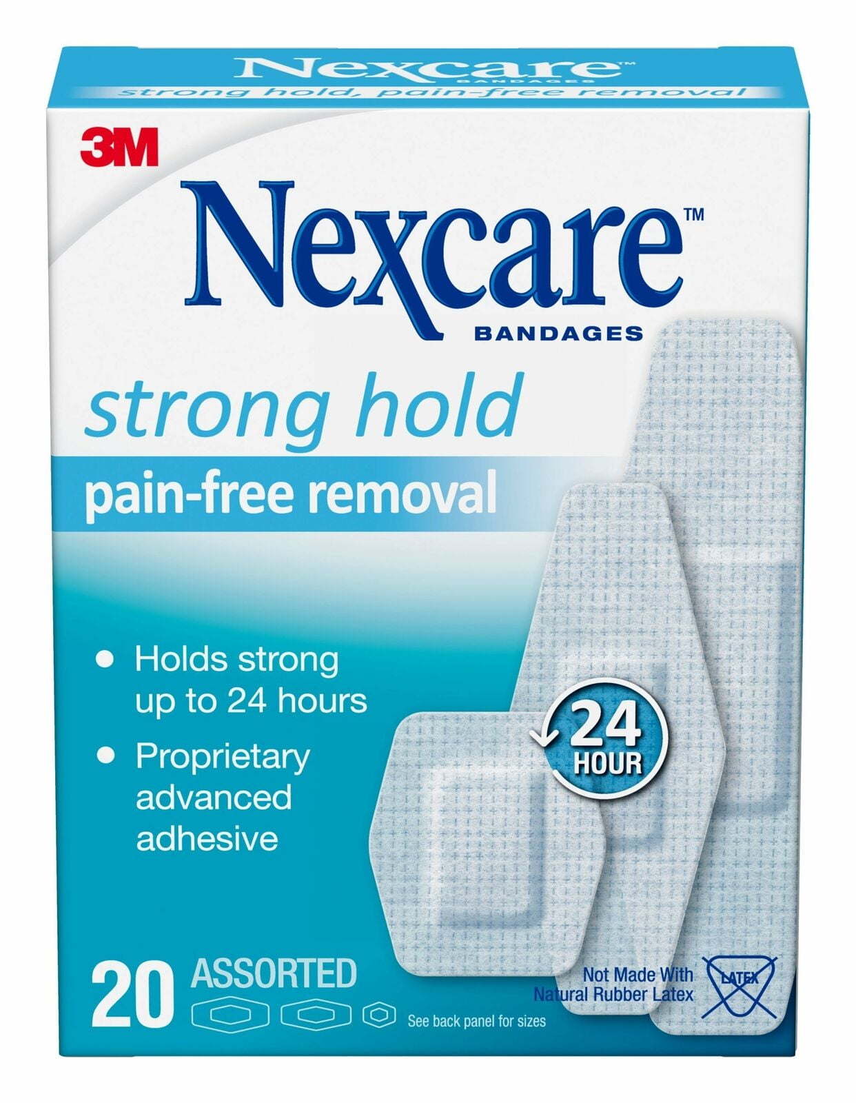 Nexcare Sensitive Skin Bandages, Assorted, 20 Bandages Per Box 4 Boxes