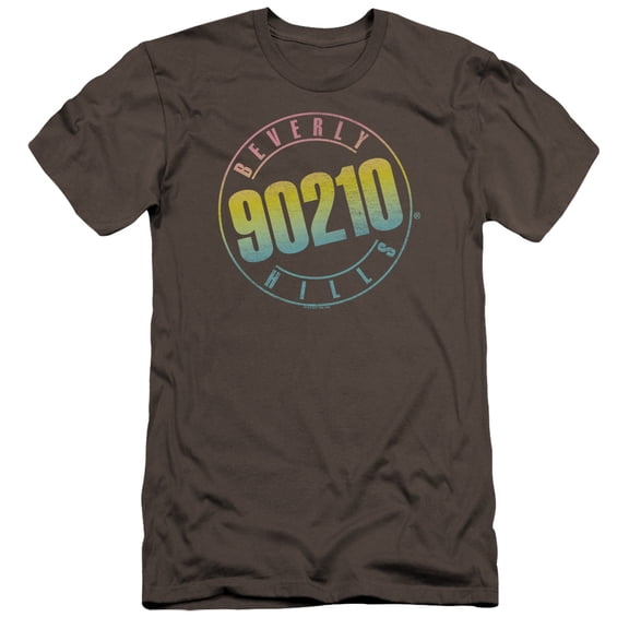 90210 Color Blend Logo Premium Canvas Adult Slim Fit 30/1 T-Shirt Charcoal
