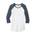 thumbnail image 3 of District Women's Fitted Very Important Tee 3/4-Sleeve Raglan Dt6211 Heathered Navy/ White 3XL, 3 of 4