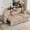 Khaki|86in, variant on Aukfa 86" L-Shaped Convertible Sectional Sleeper Sofa Bed with USB & Cup Holders Console, Storage Chaise for Living Room, Chenille, Khaki