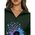 thumbnail image 3 of DYMADE Women Fashion Printed Zipper Guards Long Sleeve Pullover Casual T-shirt, 3 of 4