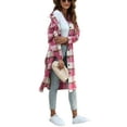 thumbnail image 3 of Fantaslook Flannel Shirts for Women Button Up Plaid Shirt Long Pocketed Shacket Jacket Coat, 3 of 7