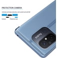thumbnail image 5 of Mirror Flip Case for Xiaomi Redmi 12C Support Wireless Charging, Clear View Window with Kickstand Thin Ultra Phone Case for Xiaomi Redmi 11A/Redmi 12C QH Black, 5 of 11