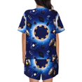 thumbnail image 6 of Fotbe Blue Casino Print Pajama Set for Women 2 Piece Loungewear Short Sleeve Tops and Shorts Set Soft Sleepwear-XX-Large, 6 of 7