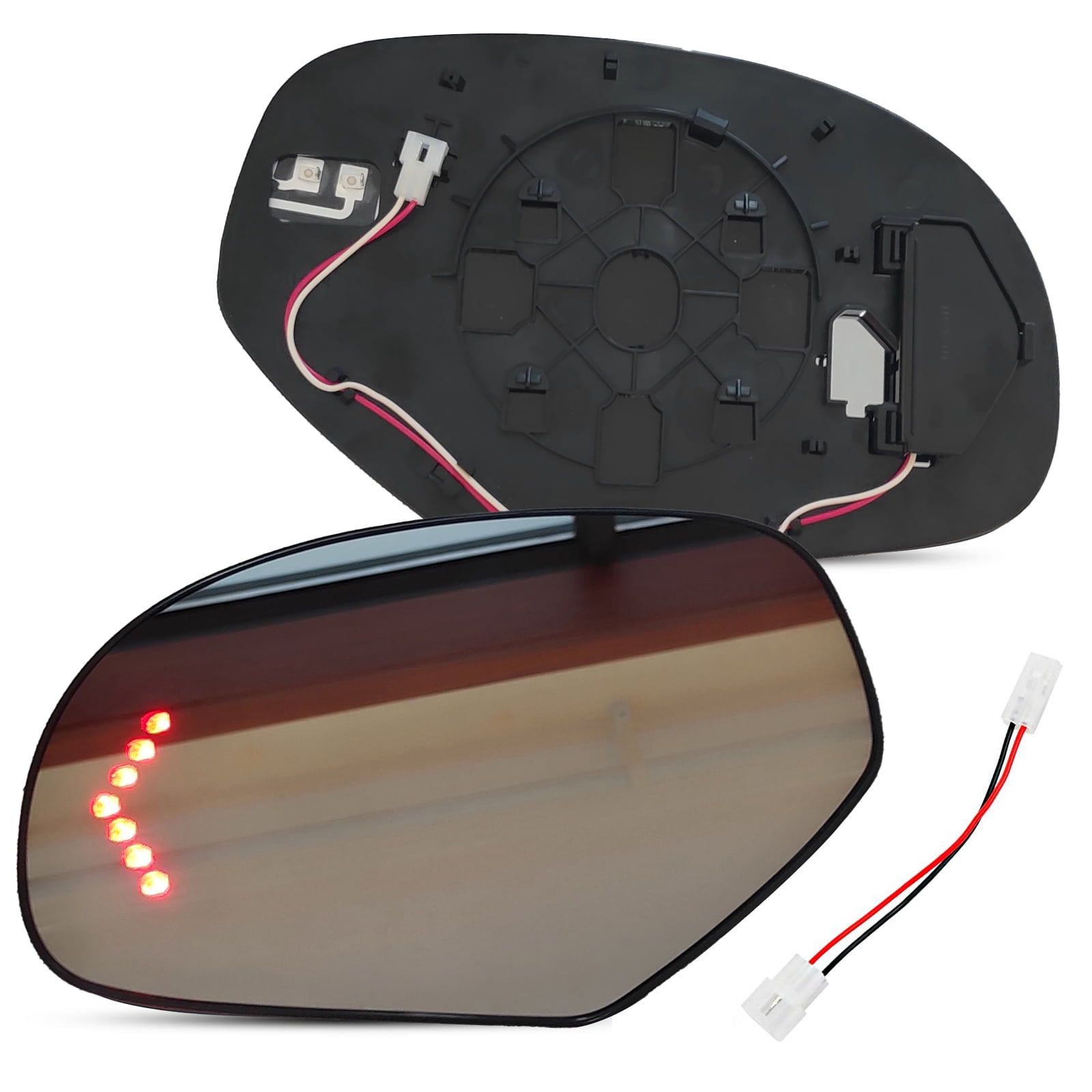 Left Driver Side Mirror Glass Replacement for 07-14 Chevy Silverado Suburban Tahoe Avalanche GMC Sierra Yukon XL Cadillac Escalade Rearview Side Heated Mirror with signal light Replace GM1325138