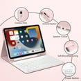 thumbnail image 2 of Keyboard Case for iPad 9th 8th 7th Generation (10.2 inch, 2021/2020/2019) Leather Shockproof Smart Cover with Pencil Holder, Detachable Wireless Bluetooth Rechargeable Keyboard Cover, Pink, 2 of 6