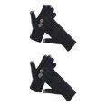 thumbnail image 1 of sweethay 1 par de guantes de invierno engrosados, flexibles, para mantener el calor, cubierta para los dedos, accesorio de ropa con color simple Negro 2piezas, 1 of 6