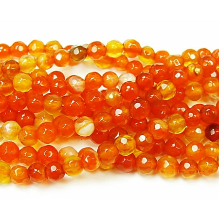 4mm 15.5 inch strand Bright red agate faceted round beads Genuine Natural Gemstone Jewelry making