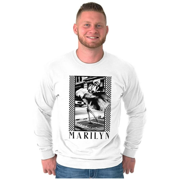 Movie Star Marilyn Monroe Skeleton Long Sleeve TShirt Men Women Brisco Brands S