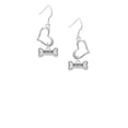 thumbnail image 2 of Delight Jewelry Silvertone Mini ''Rescue'' Dog Bone Open Heart French Earrings, 2 of 4