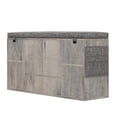 thumbnail image 1 of Shoe Bench, 104 Inch Shoe Storage Bench with Cushion and Side Pocket, 10 Cubbies Shoe Rack with Adjustable Shelves, Shoe Organizer Cabinet for Entryway Living Room, Gray, 1 of 4