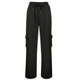 thumbnail image 6 of DHFJKG Women's Wide Leg Sweatpants With Multi Side Pockets Loose Fit Elastic Drawstring Solid Color Sports Casual Pants For Commuting Running Soft Versatile Trousers, 6 of 9