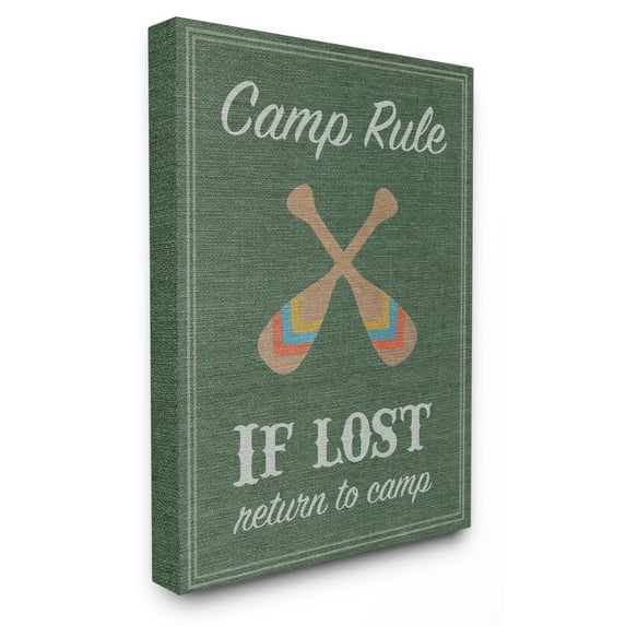 The Stupell Home Decor Collection Camp Rule Oars Green Wall Art