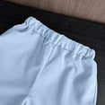 thumbnail image 6 of HCNTES Girl's 2 Piece Outfits Boho Floral Crochet Ruffled Sleeveless Cami Top and Wide Leg Pants(Sky Blue,3-4 Years), 6 of 7