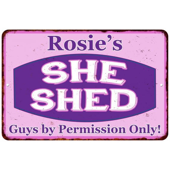 Rosie's Purple & Pink SHE SHED Vintage Sign 12x18 Woman Wall Décor 112180040172