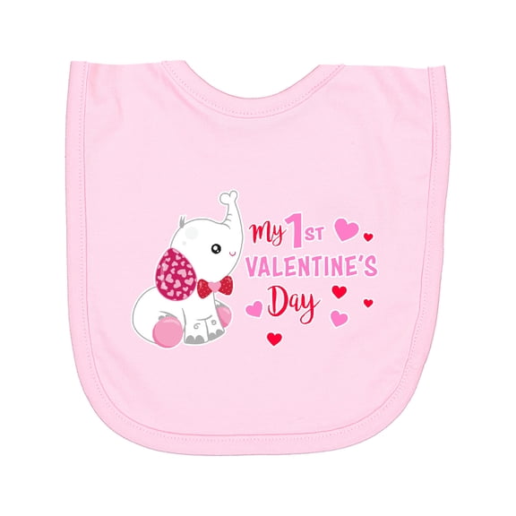 Inktastic My 1st Valentine's Day with Elephant Newborn Bib