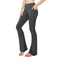 thumbnail image 3 of ALWAYS Women's Leg Flare Bell Bottom Soft Stretchy Pants CHARCOAL S, 3 of 6