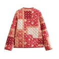 thumbnail image 2 of Cutuoiiu Quilted Jackets for Women Casual Loose Round Neck Long Sleeve Outwear Warm Jackets Gifts, 2 of 6