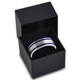 thumbnail image 3 of P. Manoukian Tungsten Wedding Band Ring 8mm for Men Women Blue Grey Flat Cut Brushed Lifetime Guarantee Size 5, 3 of 4