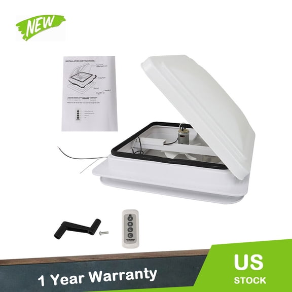 14" Caravan Skylight Roof Vent Remote Control Camper Motorhome RV Exhaust Fan