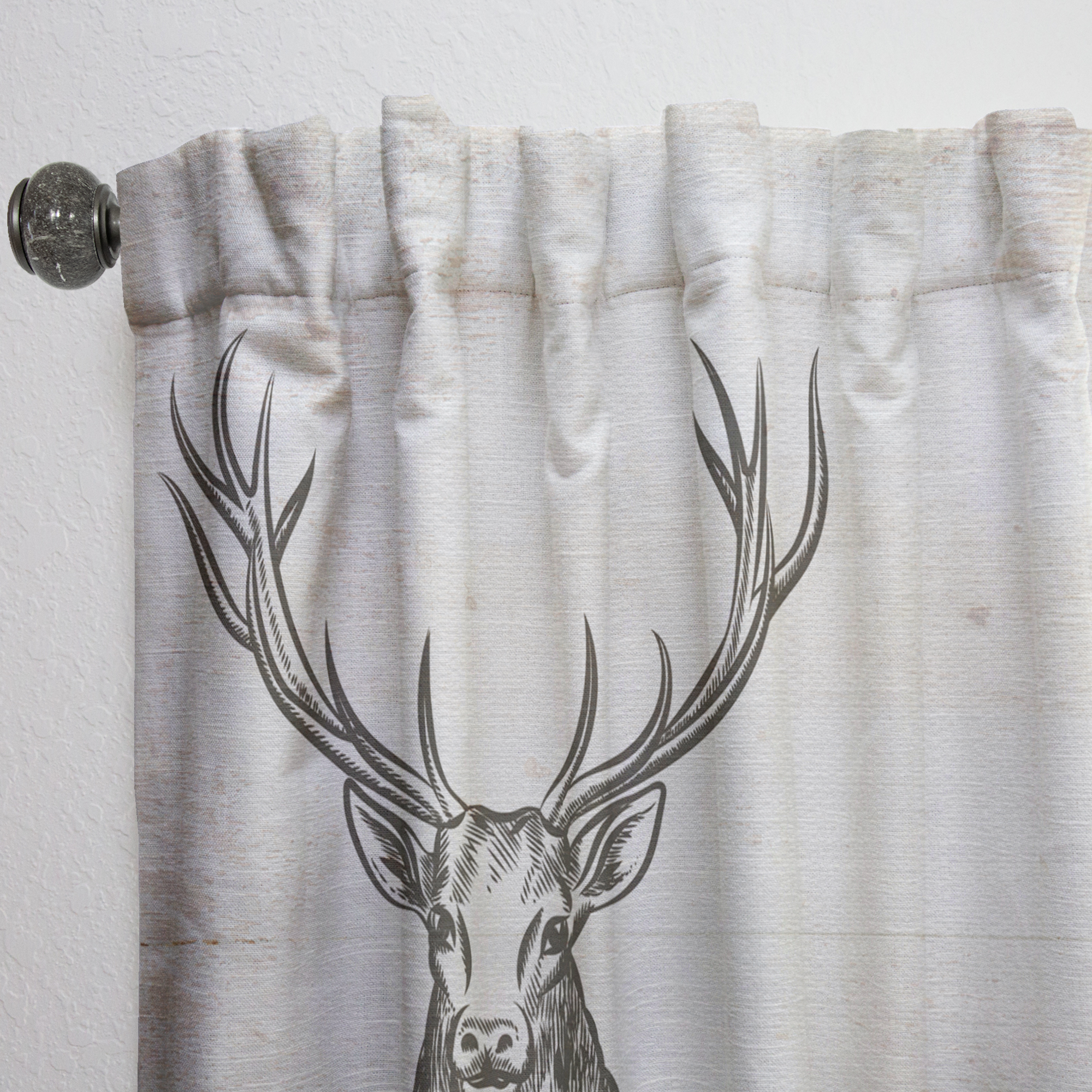 Designart 'Beautiful and Wild Deer VIII' Farmhouse Curtain Panel